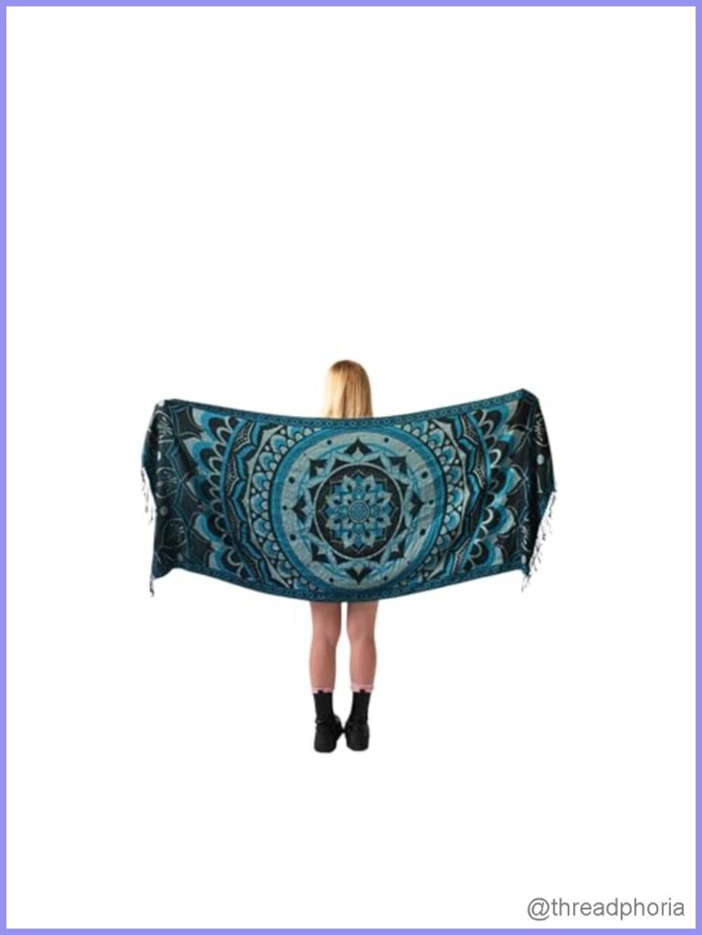 Viscose Acrylic Pashmina Shawl with Fringes Reversible Wrap Festival Blanket